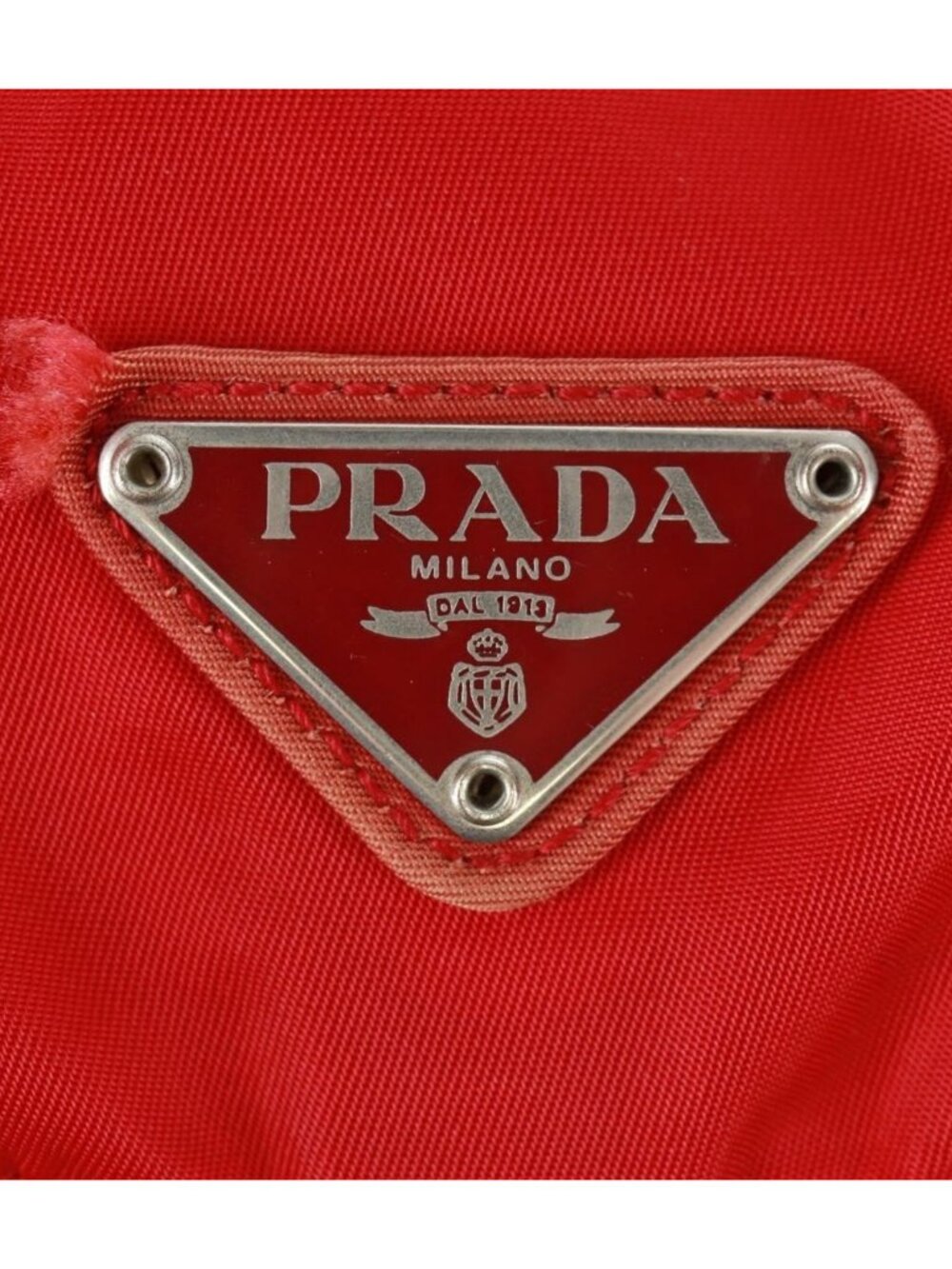 PRADA Backpack Nylon Red Silver - Picture 16 of 16